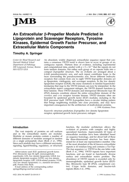 An Extracellular Β-Propeller Module Predicted in Lipoprotein And