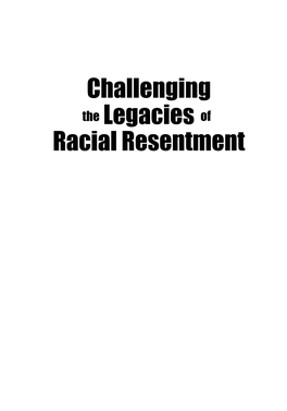 Volume 18 National Political Science Review Challenging the Legacies of Racial Resentment