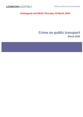Crime on Public Transport March 2016