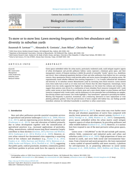 Lawn Mowing Frequency Affects Bee Abundance