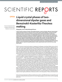 Liquid Crystal Phases of Two-Dimensional Dipolar Gases and Berezinskii-Kosterlitz-Thouless Melting