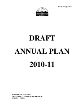 Draft Annual Plan 2010-11