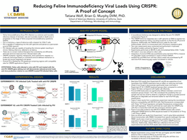 Reducing Feline Immunodeficiency Viral Loads Using CRISPR: a Proof of Concept Tatiana Wolf, Brian G