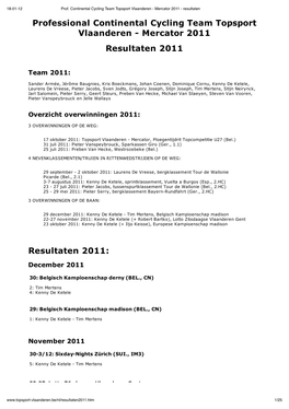 Mercator 2011 - Resultaten