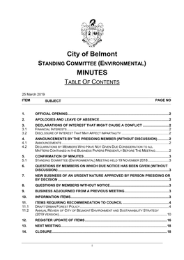 City of Belmont MINUTES