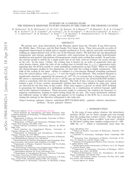 Arxiv:1904.08942V1 [Astro-Ph.GA] 18 Apr 2019