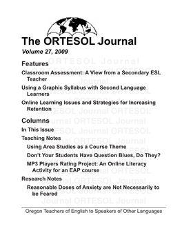 The ORTESOL Journal