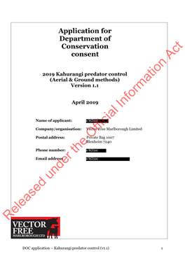 Kahurangi VTA Application 2019