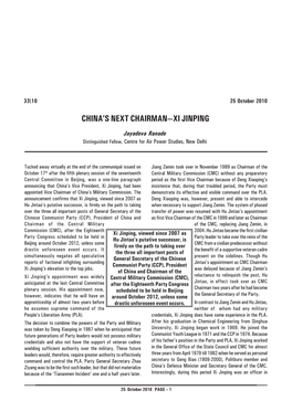 CHINA's NEXT CHAIRMAN—XI JINPING Vol-33.Pmd
