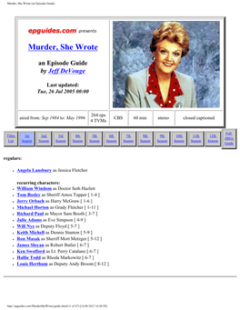 Murder, She Wrote (An Episode Guide)