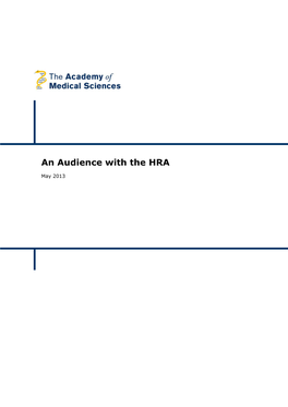 An Audience with the HRA