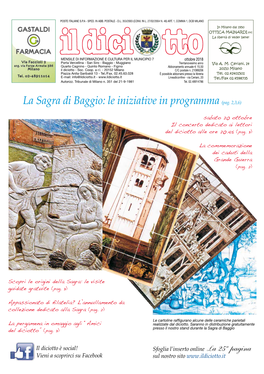 La Sagra Di Baggio: Le Iniziative in Programma (Pag