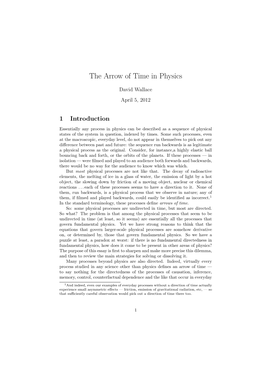 The Arrow of Time in Physics