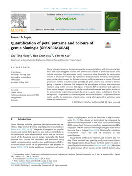 Quantification of Petal Patterns and Colours