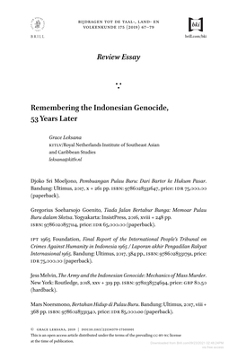 Reviewessay Remembering the Indonesian Genocide