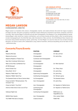 Megan Lawson Choreographer | Director