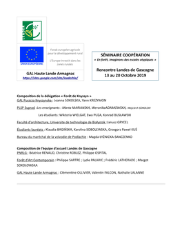 SÉMINAIRE COOPÉRATION Rencontre Landes De Gascogne 13