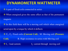 Dynamometer Wattmeter