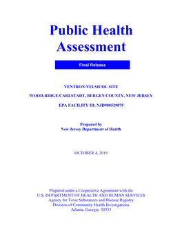 Public Health Assessment: VENTRON/VELSICOL SITE