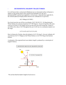 Determining Shadow Trajectories