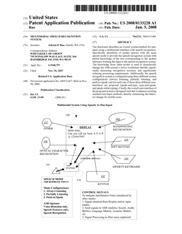 (12) Patent Application Publication (10) Pub. No.: US 2008/0133228A1 Rao (43) Pub