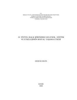 19. Yüzyıl Halk Ş R Ndek Gelenek, Eğ Tm Ve Etk Leş Mn Sosyal Yaşama Etk S