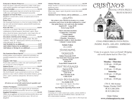 Cristino Regular Menu