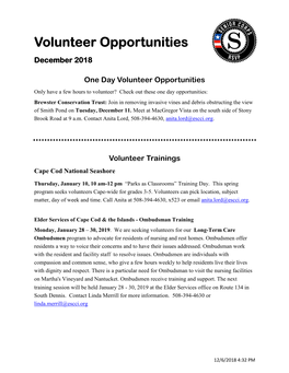 Volunteer Opportunities