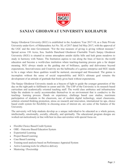 Sanjay Ghodawat University Kolhapur