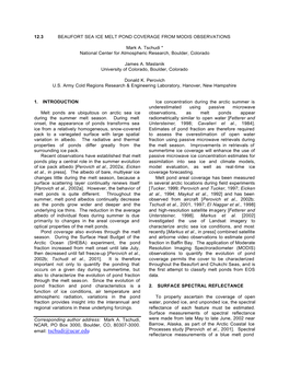 12.3 Beaufort Sea Ice Melt Pond Coverage from Modis Observations