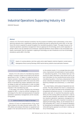 Industrial Operations Supporting Industry 4.0