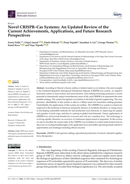 Novel CRISPR–Cas Systems: an Updated Review of the Current Achievements, Applications, and Future Research Perspectives