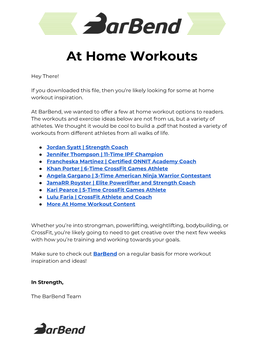 At Home Workouts