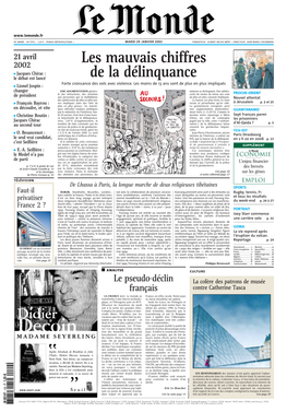 LE MONDE/PAGES&lt;UNE&gt;