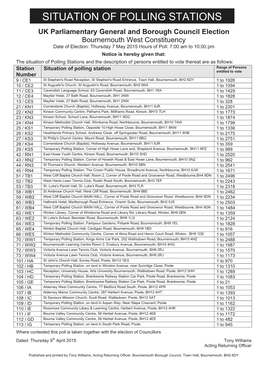 Situation of Polling Stations