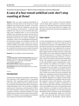 A Case of a Four-Vessel Umbilical Cord: Don ' T Stop Counting at Three!