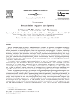 Precambrian Sequence Stratigraphy