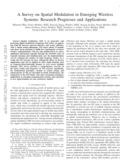 A Survey on Spatial Modulation in Emerging Wireless Systems