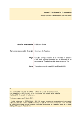 Taradeau-Rapport Et Annexes 1