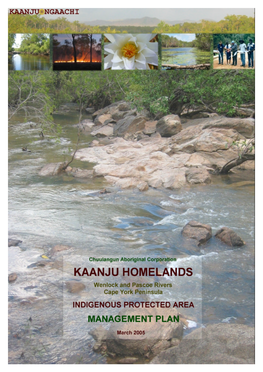 Kaanju Homelands IPA Management Plan March 2005