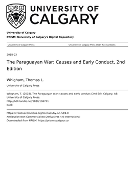 The Paraguayan War: Causes and Early Conduct, 2Nd Edition