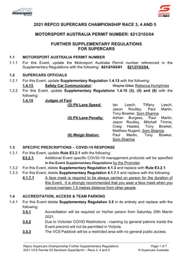 2021 Repco Supercars Championship Race 3, 4 and 5