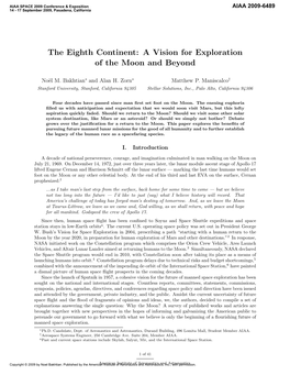 The Eighth Continent: a Vision for Exploration of the Moon and Beyond