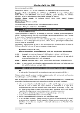 Compte-Rendu Du Conseil Municipal