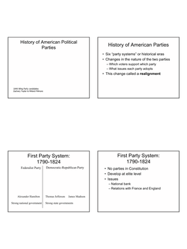 1790-1824 First Party System