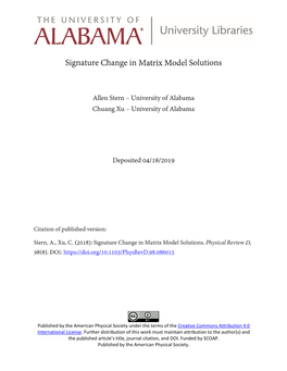 Signature Change in Matrix Model Solutions