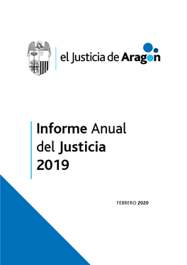 Informe Anual 2019. El Justicia De Aragón