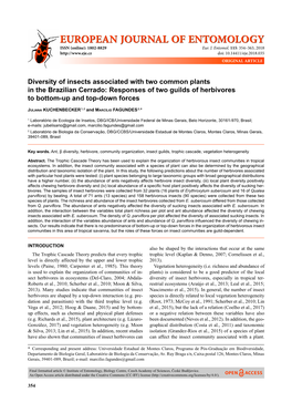 Diversity of Insects Associated with Two Common Plants in the Brazilian Cerrado: Responses of Two Guilds of Herbivores to Bottom-Up and Top-Down Forces