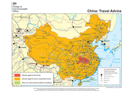 China: Travel Advice