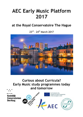 AEC Early Music Platform 2017 at the Royal Conservatoire the Hague